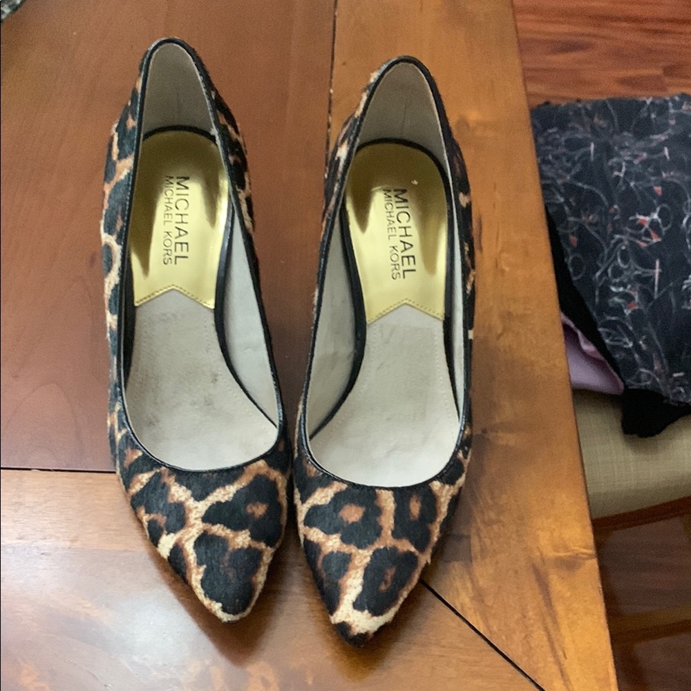Michaels Brown and Black Leopard Print Heels